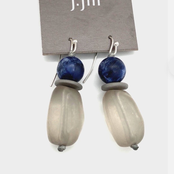 J.Jill NEW Pure Jill Winter Frost Double-stone Drop Earrings NWT - Picture 3 of 3